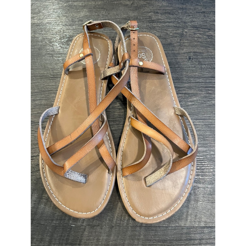 SO Womens Sandals Strappy Gladiator Brown 8.5